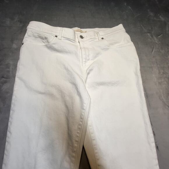 Levi's Classic Crop Jeans Womens 14 White Stretch Denim 5-Pocket Casual - Picture 2 of 12